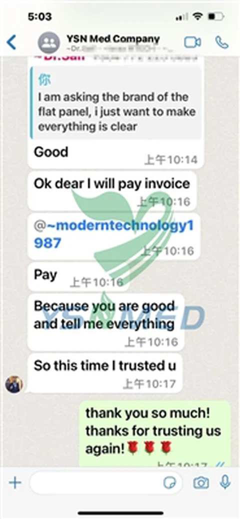 לקוחות רופא עיראק מרוצים מאוד מגלאי רנטגן שטוח שלנו